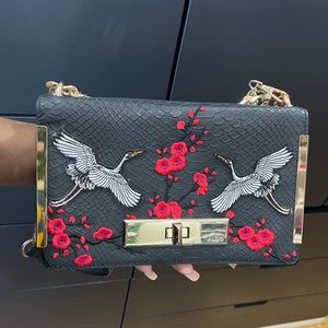Red Floral Croc Bag